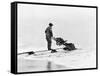 Mining on Beach at Nome, Alaska Photograph - Nome, AK-Lantern Press-Framed Stretched Canvas