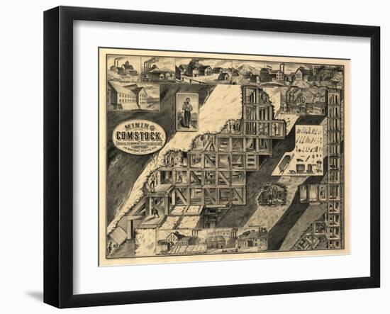 Mining on the Comstock-null-Framed Giclee Print