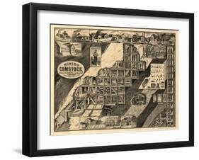 Mining on the Comstock-null-Framed Giclee Print