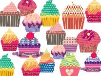 Set Of Sweet Cupcakes-minipop-Art Print