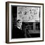 Minister of Health Aneurin Bevan, Sitting Beneath "National Health Service" Poster-null-Framed Photographic Print