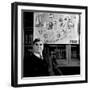 Minister of Health Aneurin Bevan, Sitting Beneath "National Health Service" Poster-null-Framed Photographic Print