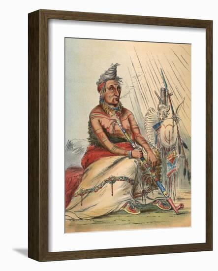 Minitaree Chief-George Catlin-Framed Art Print