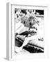 Minna Gombell, Sipping a Cup of Tea Poolside, 1931-null-Framed Photo