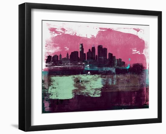 Minneapolis Abstract Skyline I-Emma Moore-Framed Art Print