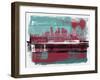 Minneapolis Abstract Skyline II-Emma Moore-Framed Art Print