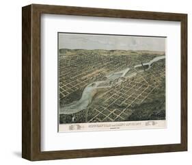 Minneapolis and Saint Anthony, Minnesota, 1867-A^ Ruger-Framed Art Print