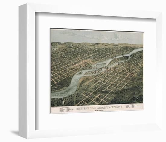 Minneapolis and Saint Anthony, Minnesota, 1867-A^ Ruger-Framed Art Print