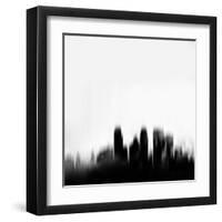 Minneapolis City Skyline - Black-NaxArt-Framed Art Print