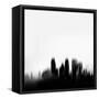 Minneapolis City Skyline - Black-NaxArt-Framed Stretched Canvas