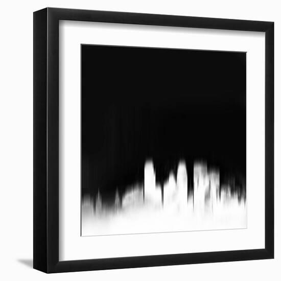 Minneapolis City Skyline - White-NaxArt-Framed Art Print