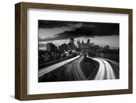 Minneapolis M N Skyline BW-Steve Gadomski-Framed Photographic Print