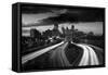 Minneapolis M N Skyline BW-Steve Gadomski-Framed Stretched Canvas