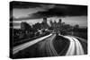 Minneapolis M N Skyline BW-Steve Gadomski-Stretched Canvas