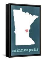 Minneapolis, Minnesota - Chalkboard-Lantern Press-Framed Stretched Canvas