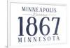 Minneapolis, Minnesota - Established Date (Blue)-Lantern Press-Framed Art Print