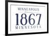 Minneapolis, Minnesota - Established Date (Blue)-Lantern Press-Framed Art Print