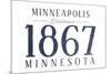 Minneapolis, Minnesota - Established Date (Blue)-Lantern Press-Mounted Art Print