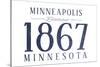 Minneapolis, Minnesota - Established Date (Blue)-Lantern Press-Stretched Canvas