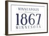 Minneapolis, Minnesota - Established Date (Blue)-Lantern Press-Framed Art Print