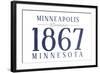 Minneapolis, Minnesota - Established Date (Blue)-Lantern Press-Framed Art Print