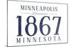 Minneapolis, Minnesota - Established Date (Blue)-Lantern Press-Mounted Art Print