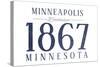 Minneapolis, Minnesota - Established Date (Blue)-Lantern Press-Stretched Canvas