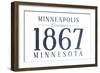 Minneapolis, Minnesota - Established Date (Blue)-Lantern Press-Framed Art Print