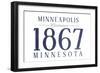 Minneapolis, Minnesota - Established Date (Blue)-Lantern Press-Framed Art Print