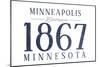 Minneapolis, Minnesota - Established Date (Blue)-Lantern Press-Mounted Art Print