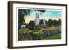 Minneapolis, Minnesota - Exterior View of St. Mark's Church from the Armory Gardens-Lantern Press-Framed Art Print