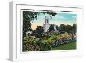 Minneapolis, Minnesota - Exterior View of St. Mark's Church from the Armory Gardens-Lantern Press-Framed Art Print