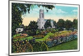 Minneapolis, Minnesota - Exterior View of St. Mark's Church from the Armory Gardens-Lantern Press-Mounted Art Print