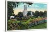 Minneapolis, Minnesota - Exterior View of St. Mark's Church from the Armory Gardens-Lantern Press-Stretched Canvas