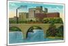 Minneapolis, Minnesota - Exterior View of the Pillsbury Flour Mills-Lantern Press-Mounted Art Print