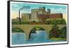 Minneapolis, Minnesota - Exterior View of the Pillsbury Flour Mills-Lantern Press-Framed Stretched Canvas