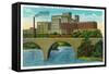 Minneapolis, Minnesota - Exterior View of the Pillsbury Flour Mills-Lantern Press-Framed Stretched Canvas