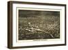 Minneapolis, Minnesota - Panoramic Map-Lantern Press-Framed Art Print