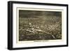 Minneapolis, Minnesota - Panoramic Map-Lantern Press-Framed Art Print