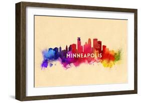 Minneapolis, Minnesota - Skyline Abstract-Lantern Press-Framed Art Print