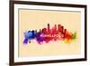 Minneapolis, Minnesota - Skyline Abstract-Lantern Press-Framed Premium Giclee Print