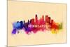 Minneapolis, Minnesota - Skyline Abstract-Lantern Press-Mounted Premium Giclee Print