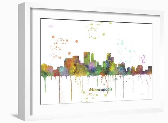 Minneapolis Minnesota Skyline MCLR 1-Marlene Watson-Framed Giclee Print