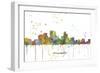 Minneapolis Minnesota Skyline MCLR 1-Marlene Watson-Framed Giclee Print