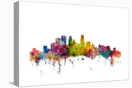 Minneapolis Minnesota Skyline-Michael Tompsett-Stretched Canvas