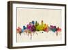 Minneapolis Minnesota Skyline-Michael Tompsett-Framed Premium Giclee Print