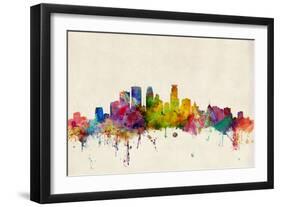 Minneapolis Minnesota Skyline-Michael Tompsett-Framed Art Print