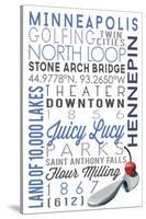 Minneapolis, Minnesota - Typography-Lantern Press-Stretched Canvas
