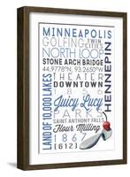 Minneapolis, Minnesota - Typography-Lantern Press-Framed Art Print