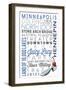 Minneapolis, Minnesota - Typography-Lantern Press-Framed Art Print